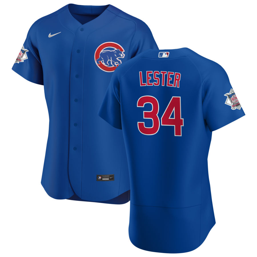 Chicago Cubs #34 Jon Lester Men Nike Royal Alternate 2020 Authentic Player Jersey